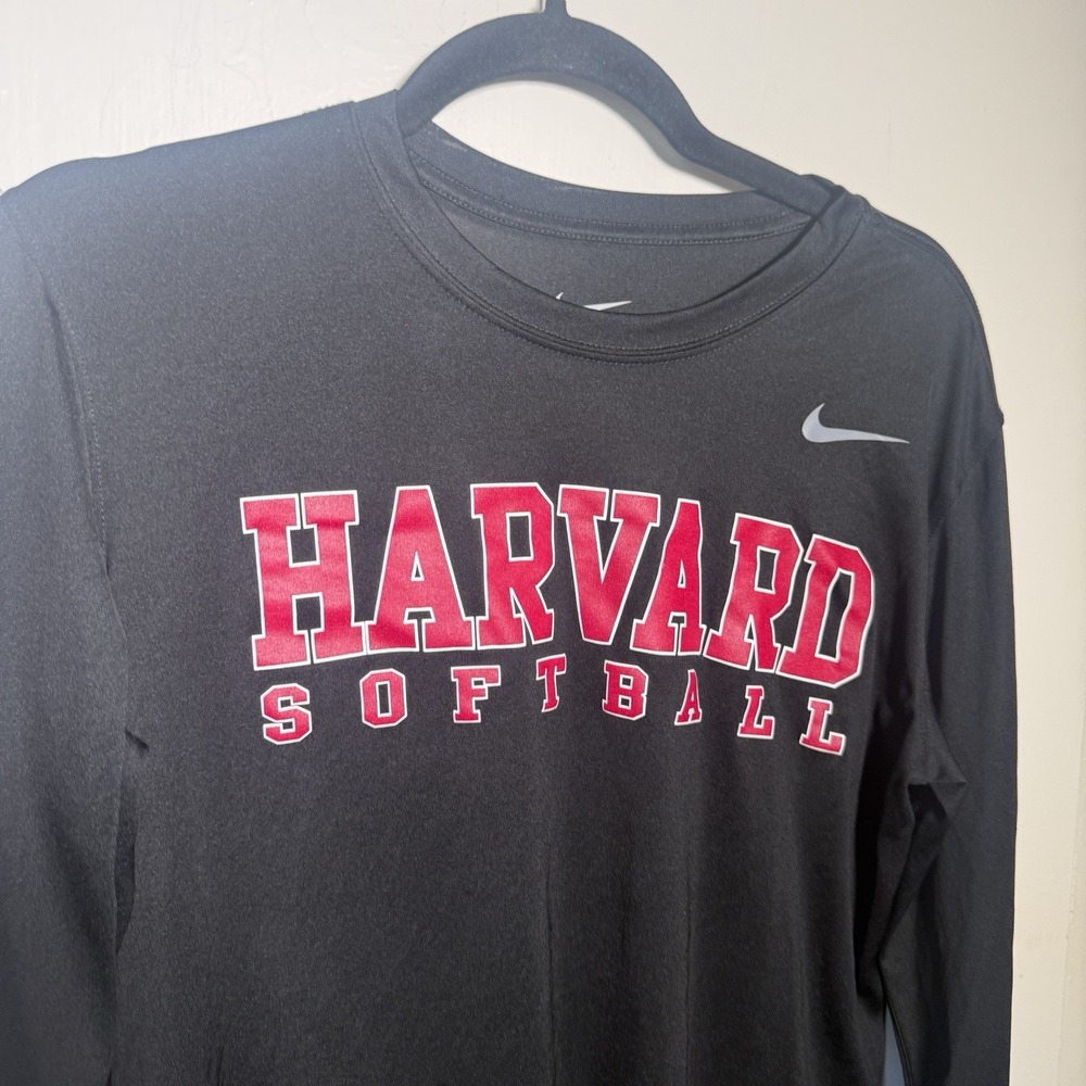 The Nike Tee Harvard Softball Long Sleeve Black Dri Fit Shirt Women's Small